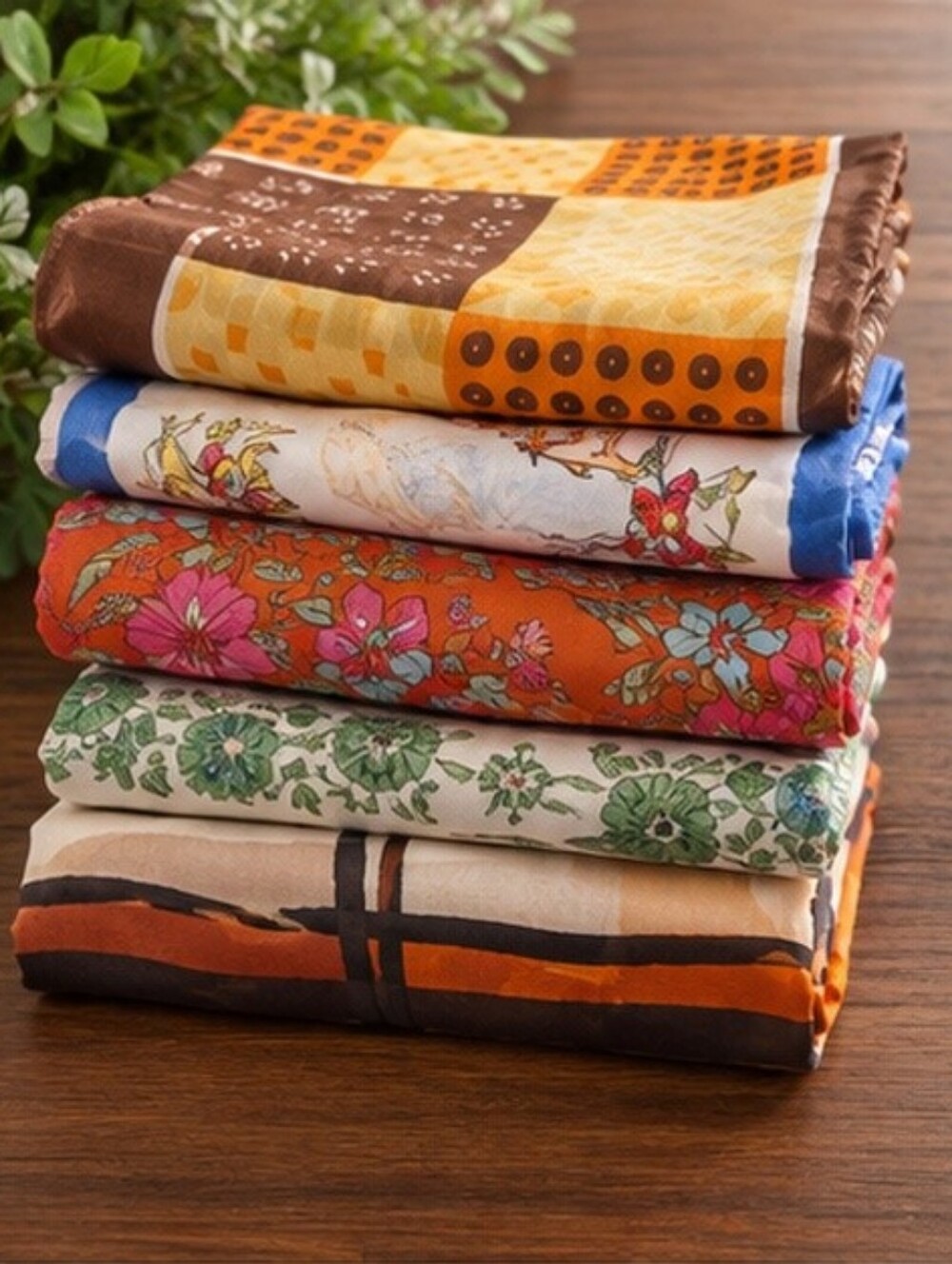 Vintage 1970s Scarf Lot Retro Floral Paisley Geometric Scarves